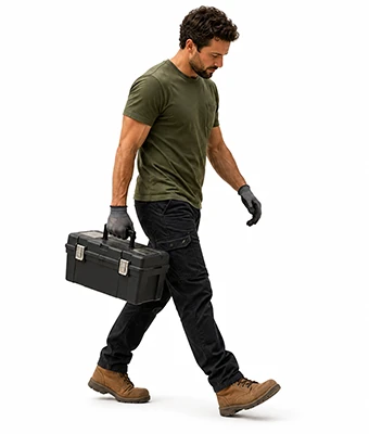 Man carrying a toolbox