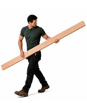 Man holding a plank