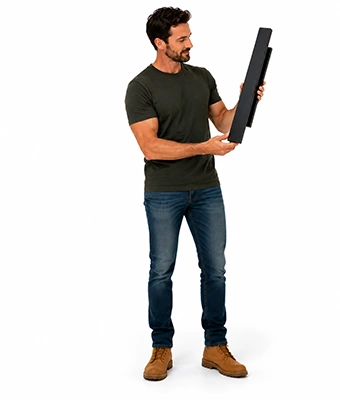 Man holding light to be mounted