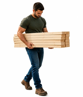 Man holding wood