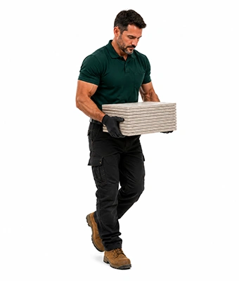 Man carrying tiles