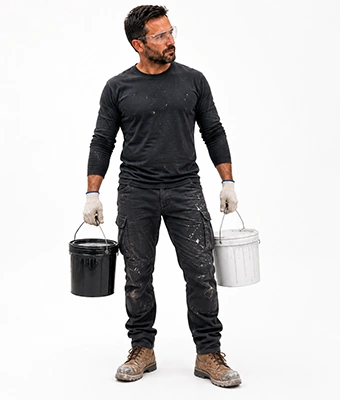 Man carrying paint