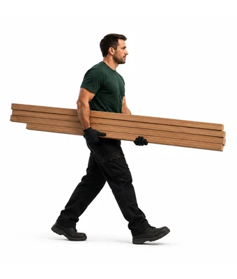 Man carrying wood