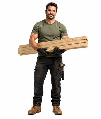 Man carrying planks