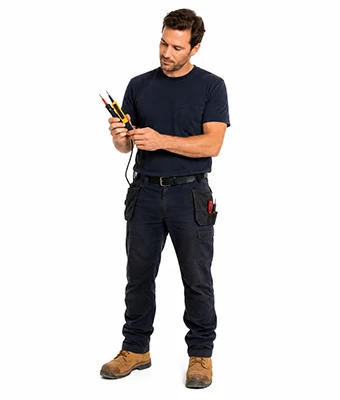 Man holding a voltage/circuit tester