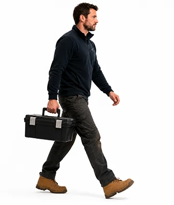 Man carrying a toolbox