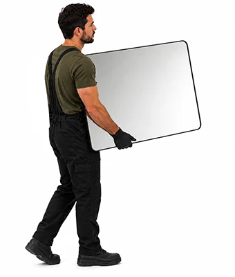 Man carrying a mirror