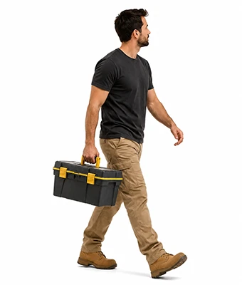 Man holding a toolbox